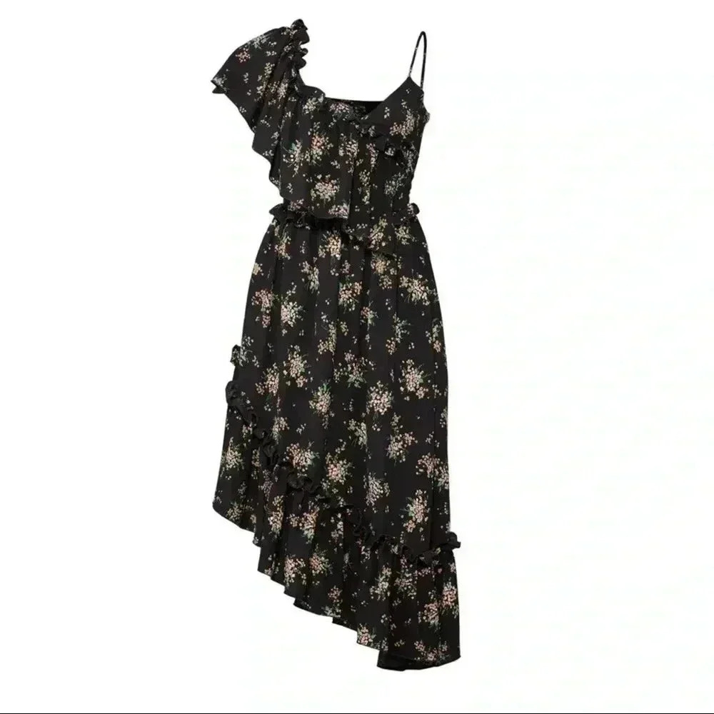 MSGM Dark Floral Midi Dress​​
